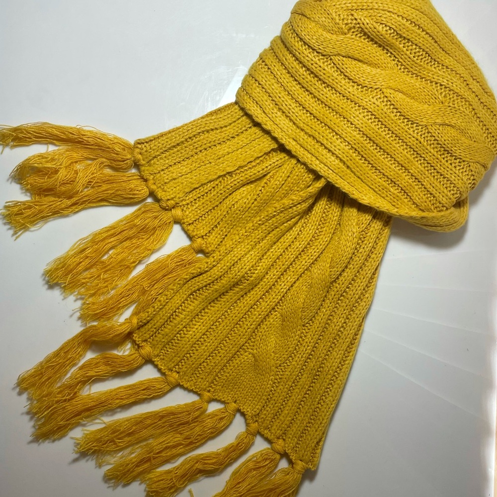 Golden Yellow Knitted Scarf - New Condition, Never Worn